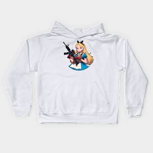 Tactical Wonderland Odyssey Tee: A Unique Twist on Alice's Journey Kids Hoodie